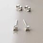 Sterling Silver Tiny Pearl Stud Earrings, thumbnail 4 of 5