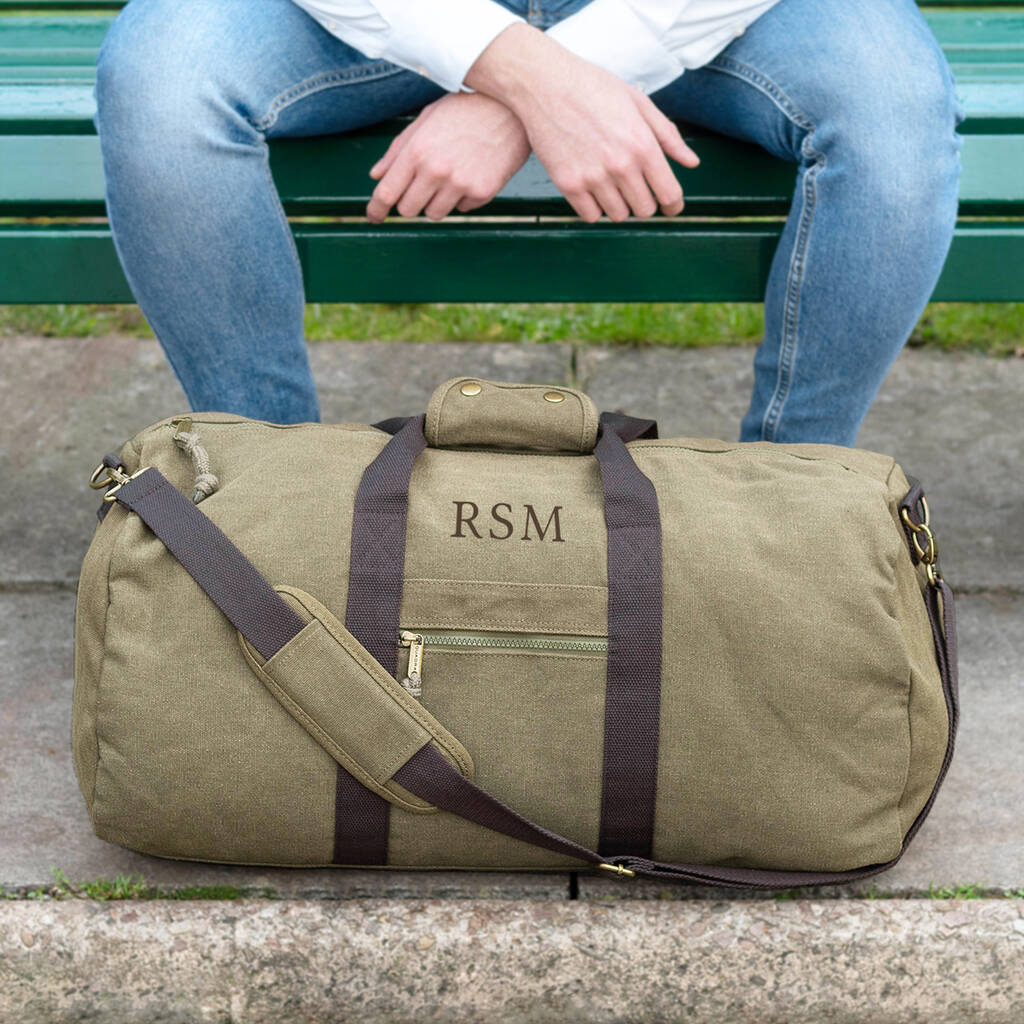 Personalised Canvas Holdall With Shoulder Strap, 1 of 11