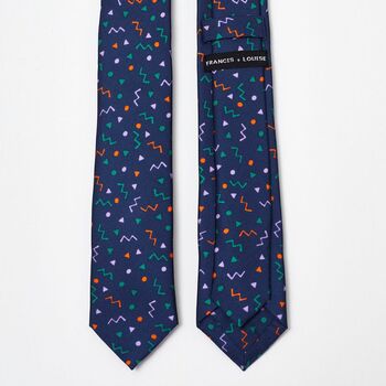 Herbie Blue Geometric Silk Tie, 2 of 7