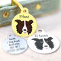 Border Collie Personalised Illustrated Dog Name Tag, thumbnail 8 of 12