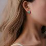 Sterling Silver Turquoise Rope Bezel Stud Earrings 11mm, thumbnail 3 of 3