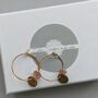 Gold Love Charm Rose Quartz Hoop Earrings, thumbnail 5 of 6