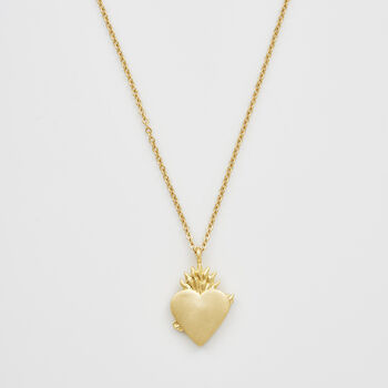 Gold Sacred Heart Necklace, 4 of 8