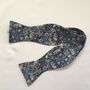 Self Tie Bow Tie In Navy Blue Liberty, thumbnail 6 of 7