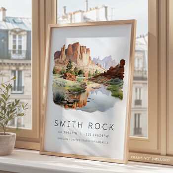 America Destination Landmark Travel Posters For Smith Rock Oregon, 2 of 7