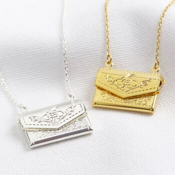 Personalised Envelope Locket Necklace With Hidden Charm, 8 of 10