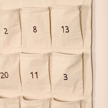 Personalised Canvas Advent Calendar Embroidered, 3 of 12