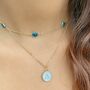 Customized Layered Evil Eye Initial Choker Necklace, thumbnail 3 of 4