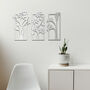 Elegant Laser Cut Floral Panels Trio Of Wooden Decor, thumbnail 7 of 10