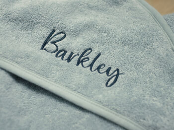 Personalised Hooded Towel In Sea Green, 4 of 4