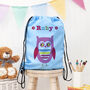 Personalised Girl's Sky Blue Waterproof Swim Bag, thumbnail 2 of 12