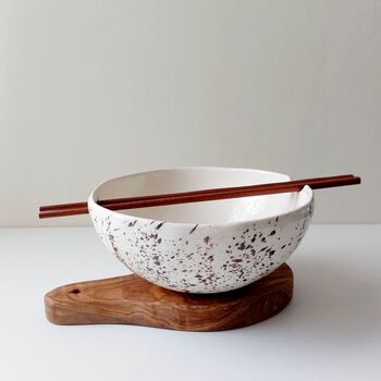 Large Handmade Ramen Bowl With Chopsticks, 9 of 12