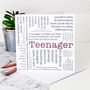 Teenage Birthday Card, Teenager Quotes, thumbnail 1 of 3