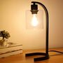 Retro Iron Bedside Desk Lamp With Clear Glass Shade, thumbnail 1 of 8