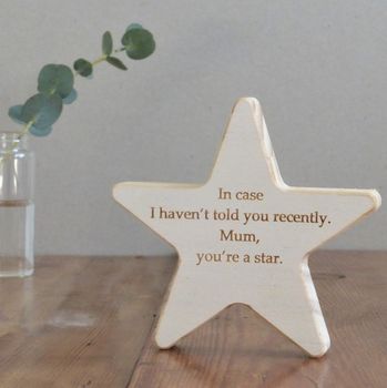 Personalised Wooden Star Keepsake For Mum, 10 of 12