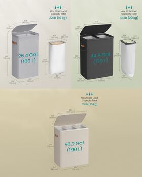 Laundry Basket Hamper With Lid Handles, 2 of 7