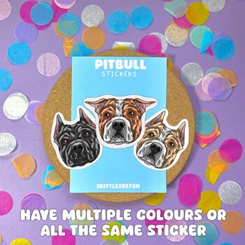 Personalised American Pitbull Dog Portrait Stickers, 10 of 10