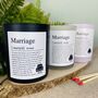 Personalised Wedding Day Definition Candle, thumbnail 1 of 11