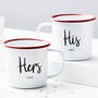 Personalised His And Hers Enamel Mugs, thumbnail 1 of 10