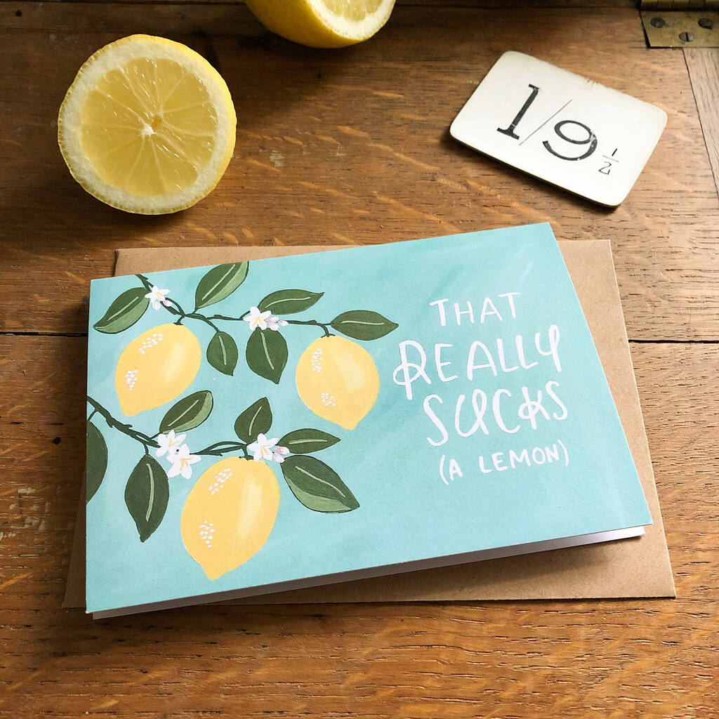 Hand Illustrated Lemon Sorry Card