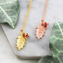 Gold Holly Leaf Sterling Silver Christmas Drop Earrings, thumbnail 2 of 3