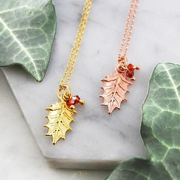 Gold Holly Leaf Sterling Silver Christmas Drop Earrings, 2 of 3