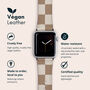 Y2k Almond Check Vegan Leather Apple Watch Band, thumbnail 2 of 6
