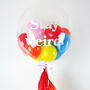 Personalised Rainbow Clear Bubble Balloon, thumbnail 3 of 8