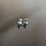 Silvery Blue Fused Glass Sterling Silver Stud Earrings, thumbnail 3 of 9