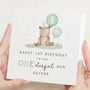 Personalised Cute Bear 1st Birthday Card For Son, thumbnail 1 of 7