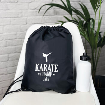 Personalised Kids Drawstring Karate Bag, 2 of 4