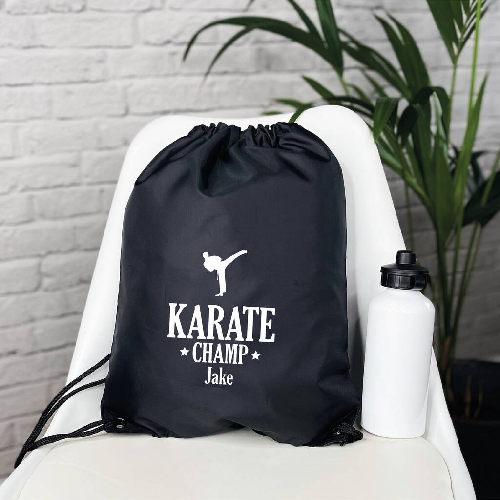 Personalised Kids Drawstring Karate Bag By Lovetree Design ...