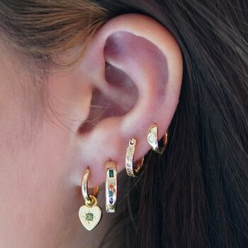 Champagne Crystal Jewelled Hoop Earrings, 7 of 8