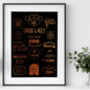7th Copper Anniversary 'Story Of Us' Foiled Print, thumbnail 1 of 11