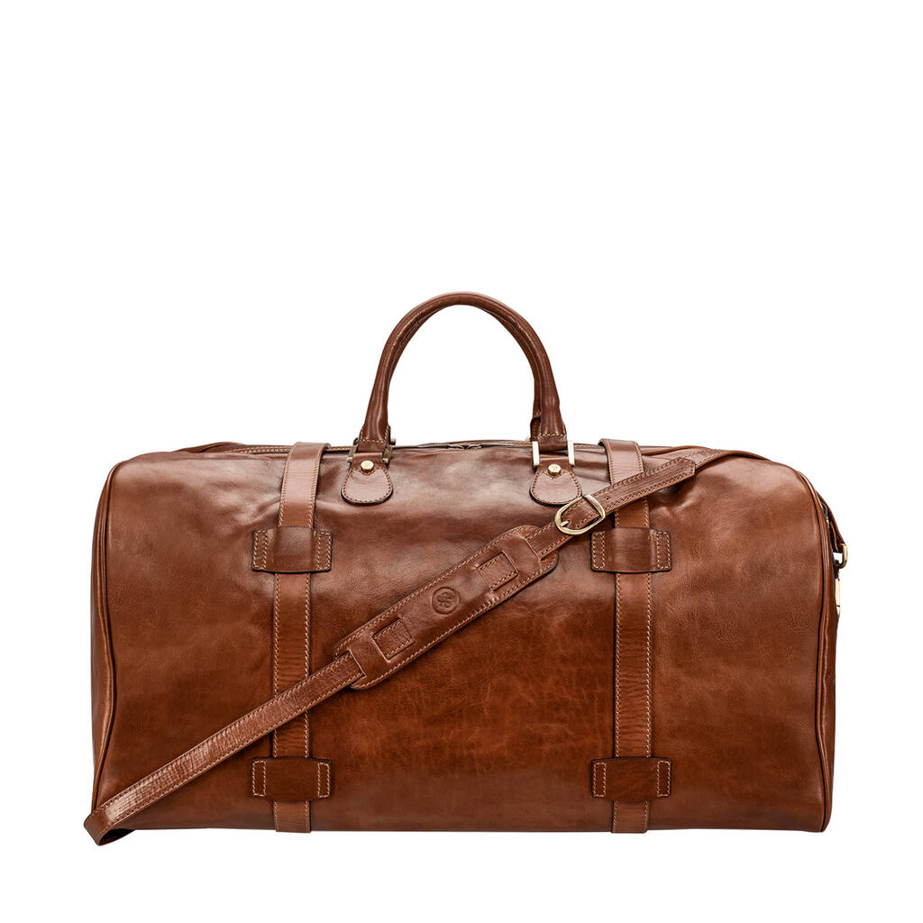 Personalised Extra Large Leather Holdall 'Flero El' By Maxwell Scott ...