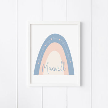 Personalised Rainbow Baby Birth Details Glass Printed Frame, 2 of 2