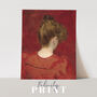 Victorian Painting Print Of A Woman In A Red Dress, thumbnail 9 of 12