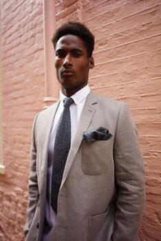 Mens Tonal Green/Blue Floral Cotton Pocket Square, 6 of 9