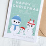 First Christmas Card Personalised With Cute Snow People, thumbnail 2 of 3