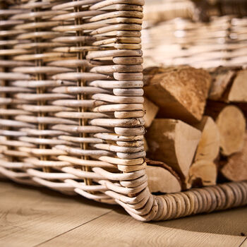 Anthien Buff Wicker Log Basket, 4 of 6
