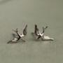 Sterling Silver Swallow Bird Stud Earrings, thumbnail 1 of 6