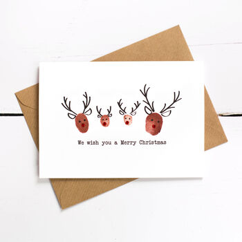 Christmas Reindeer Fingerprint Card Making Kit, 2 of 10