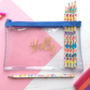 Personalised Clear Pencil Case In Choice Of Colours, thumbnail 1 of 4