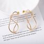 Gold Plated Artistic Abstract Infinity Stud Earrings, thumbnail 7 of 8