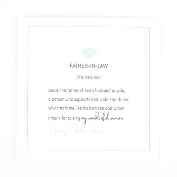 Definition Of Father In Law Father's Day Card, 3 of 3