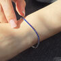 Sapphire Gemstone Sterling Silver Tennis Bracelet, thumbnail 4 of 5