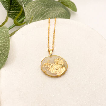 Elegant Transparent Gold Foil Circle Necklace, 3 of 11