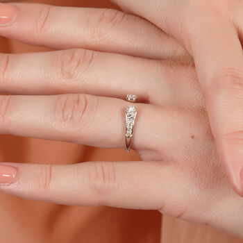 925 Sterling Silver Designer Open Skinny Drip Ring, 2 of 7