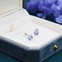 3D Lilac Purple Crystal Cube Stud Earrings, thumbnail 8 of 10