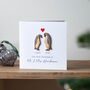 Wooden Penguin Couple Christmas Keepsake Card, thumbnail 1 of 2